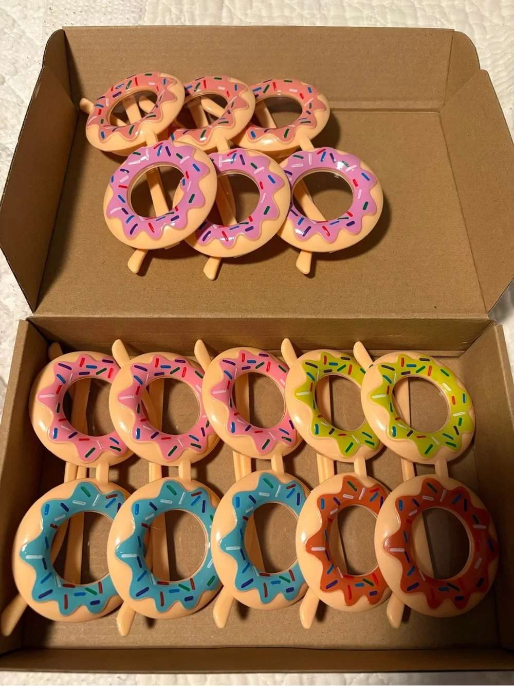 Donut-Shaped glasses - Assorted Pink, Blue, Green, Orange - set of 8
